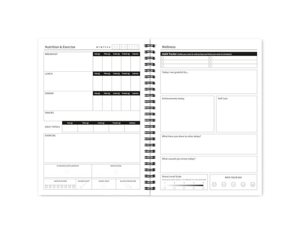 Better Health - Exercise, Nutrition & Wellness Journal - Stay healthy with our handy, simple tracking charts - A5 size with 104 undated pages - For A Happier, Healthier Life...