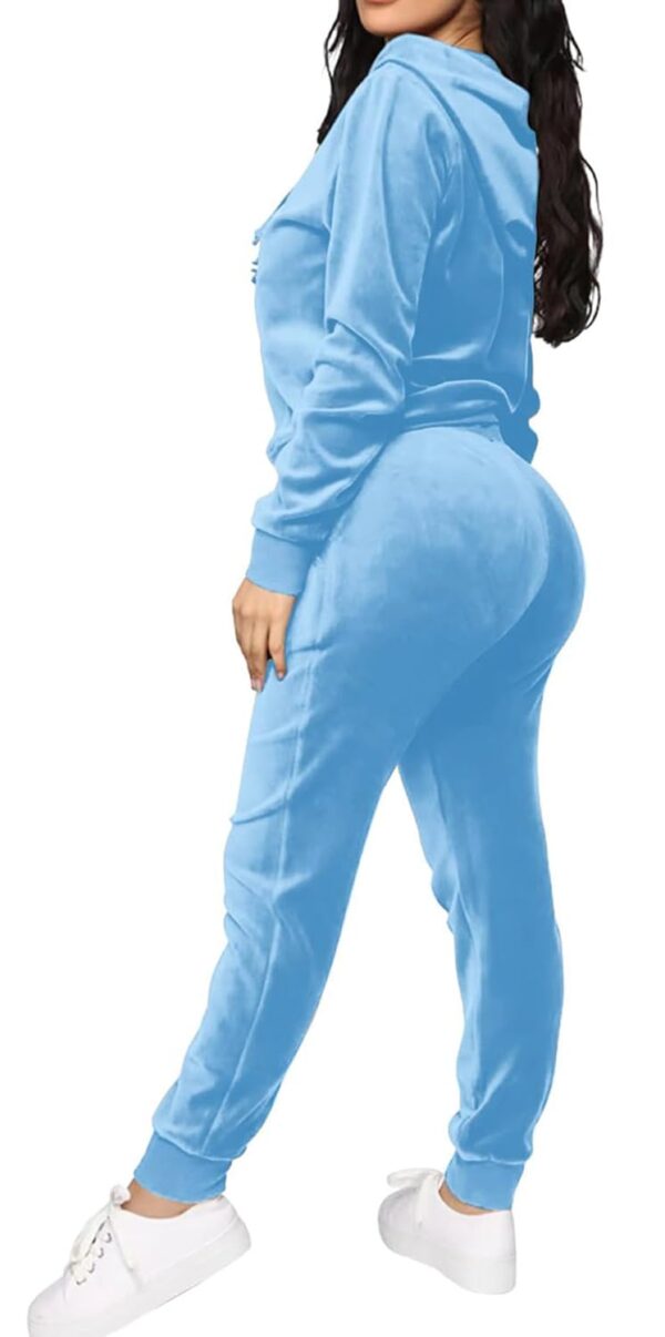 BOGURST Velour Tracksuit Set Womens Sweatshirt Full Zip Hoodie Sweatsuit and Casual Jogger with Pockets