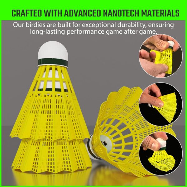EAGLES LED Badminton Shuttlecocks - 5 or 11 Pack Lighting Birdies, Nylon Glow in The Dark Birdie Balls for Baseball Practice Plastic Light Up Birdies for Outdoor Indoor Sports