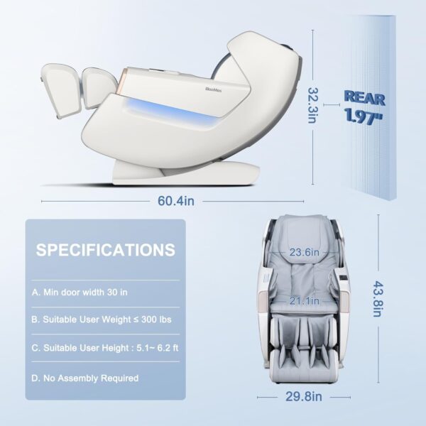 iBooMas Massage Chair Full Body, Zero Gravity Massage Chair Recliner with SL-Track, Upgraded Auto-Extend Footrest, Foot Rollers, App Favorite Function, Body Scan, Airbags,...