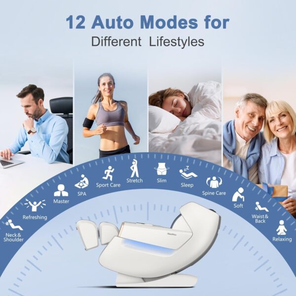 iBooMas Massage Chair Full Body, Zero Gravity Massage Chair Recliner with SL-Track, Upgraded Auto-Extend Footrest, Foot Rollers, App Favorite Function, Body Scan, Airbags,...