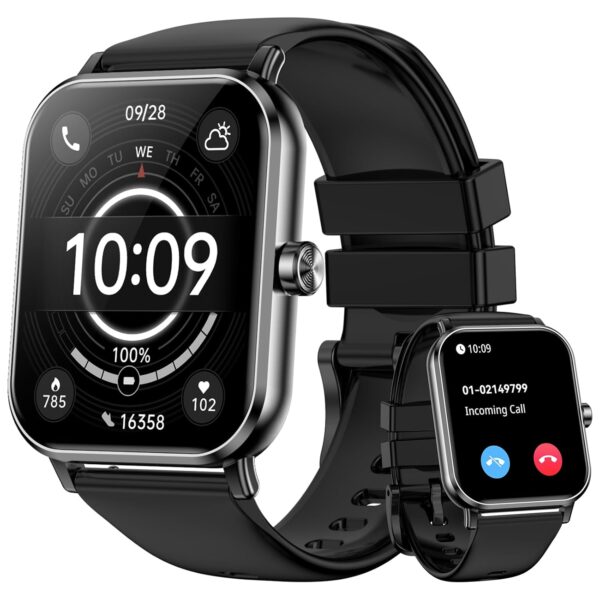 Smart Watch for Men Women, 1.85" HD Touchsreen Fitness Tracker, 120+ Sport Modes, 24/7 Heart Rate & Sleep Monitor, Pedometer, Calories, IP68 Waterproof, Fitness Watch for...