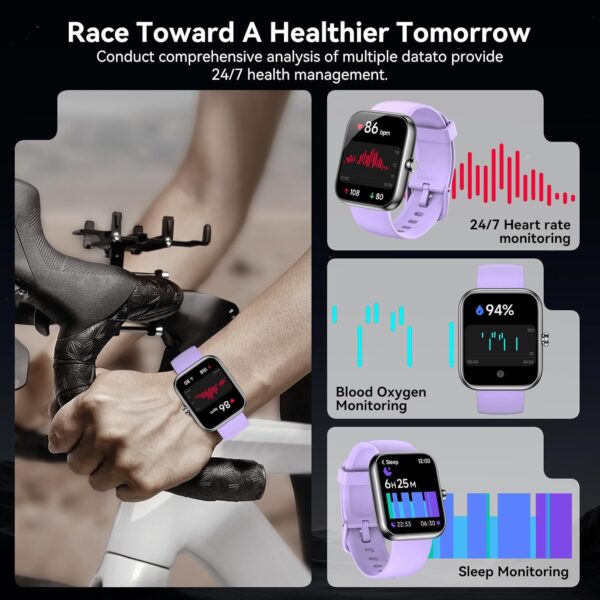 Smart Watch with Alexa Built-in, 1.83" HD Touchscreen Fitness Tracker, Bluetooth Notifications/Calls, IP68 Waterproof, 120+ Sport Modes, 24/7 Heart Rate & Sleep Monitor for...