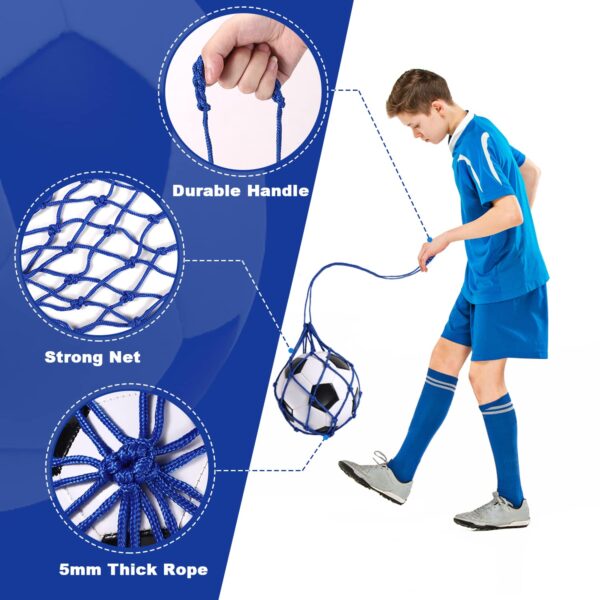 TOBWOLF 2PCS Football Kick Trainer, Soccer Return Trainer Net Fits Ball Size 3, 4, 5, Hands-Free Football Kick Throw Solo Practice Training Aid, Adjustable Waist Belt Soccer...